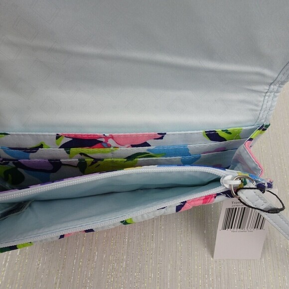 Vera Bradley Marian Floral Factory Style Trimmed Wristlet Bag Wallet Clutch New - Picture 9 of 11